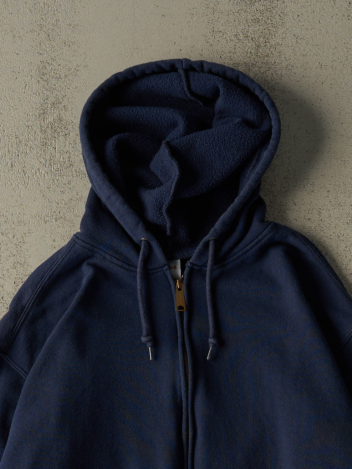 Vintage 90s Navy Blue Carhartt Zip Up Hoodie (XL)