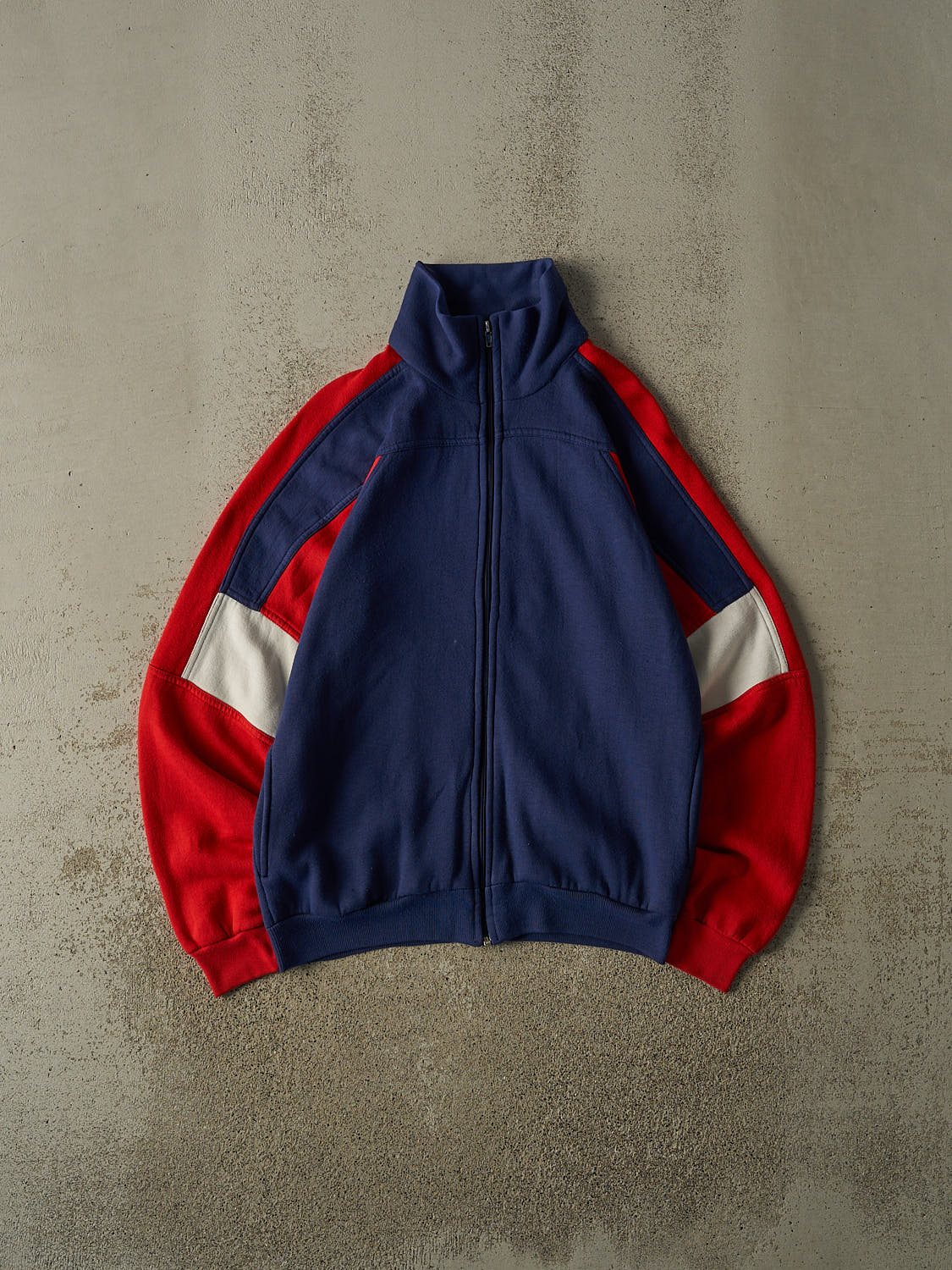 Vintage 80s Navy Blue Zip Up Sweater (S/M)