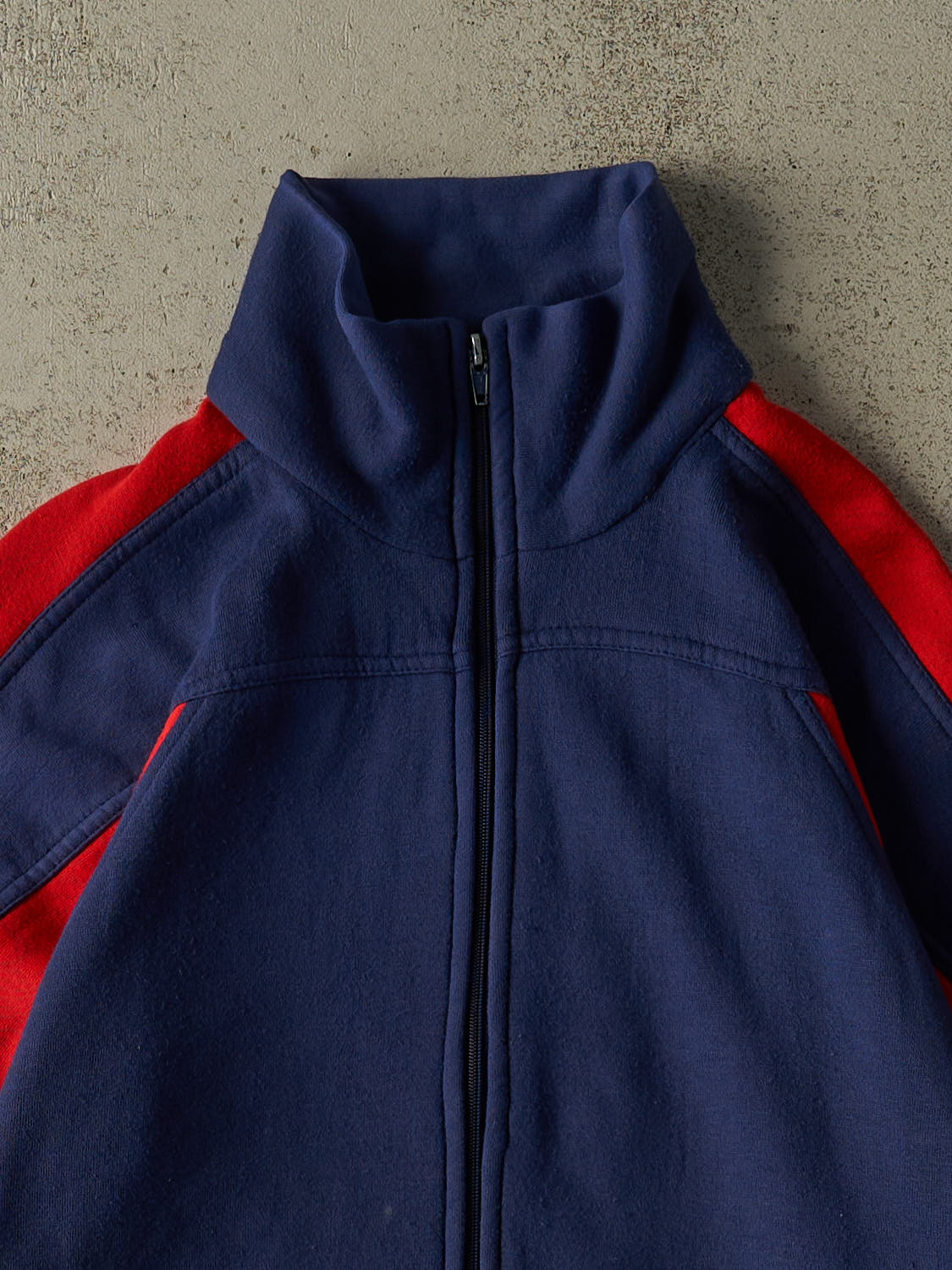 Vintage 80s Navy Blue Zip Up Sweater (S/M)