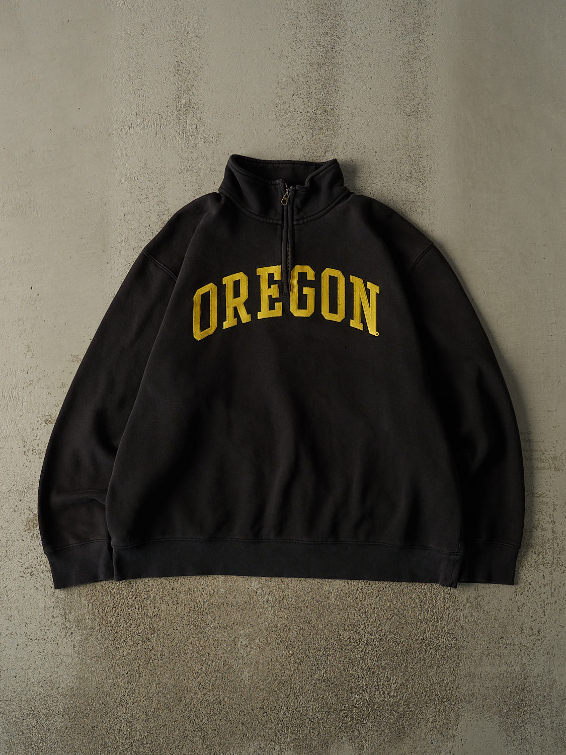 Vintage 90s Faded Black University of Oregon Quarter Zip (XL/XXL)