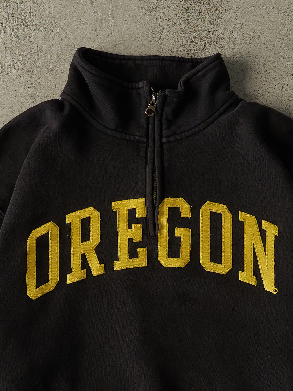 Vintage 90s Faded Black University of Oregon Quarter Zip (XL/XXL)