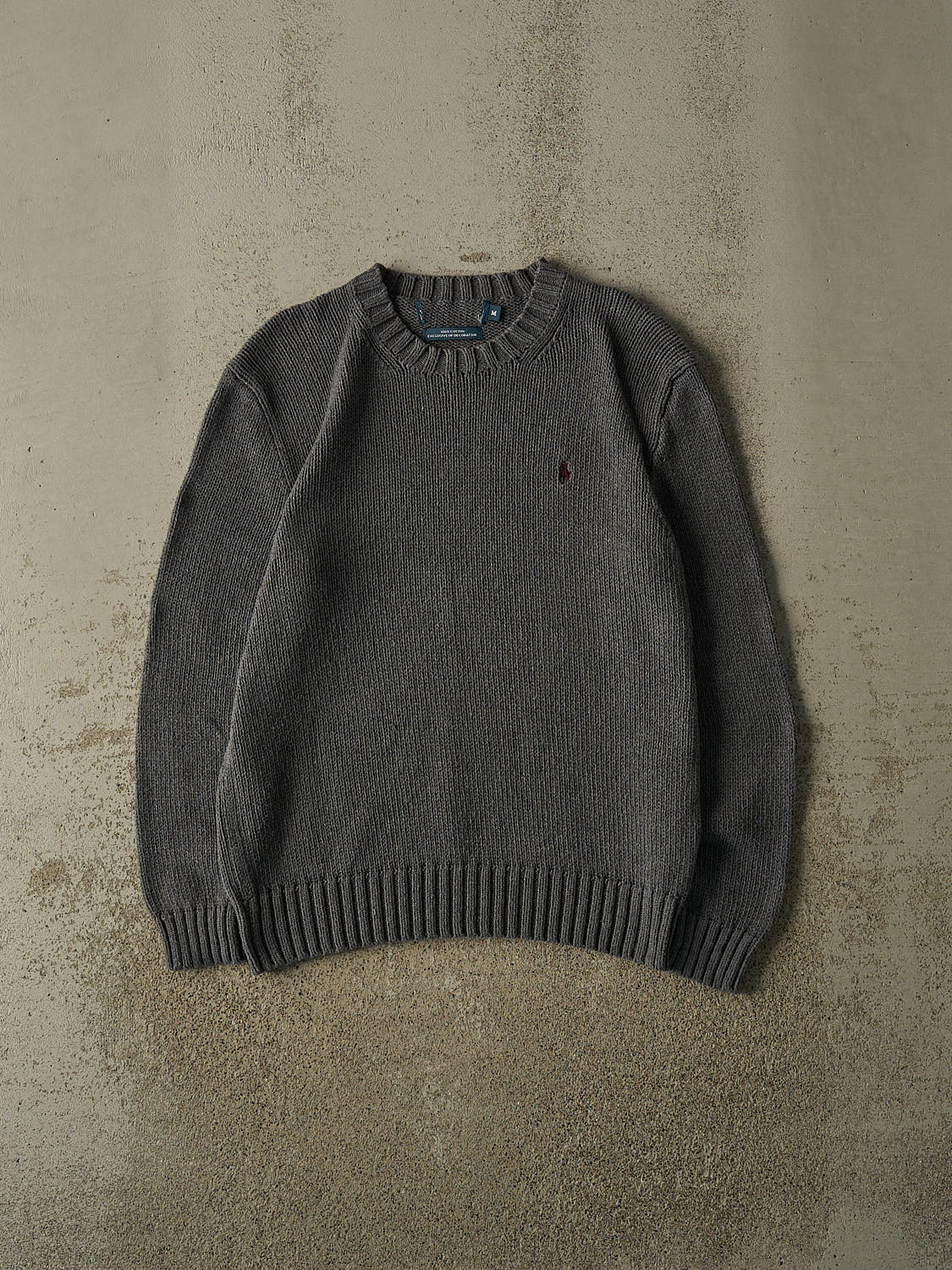 Vintage 90s Charcoal Grey Polo Embroidered Knit (M/L)