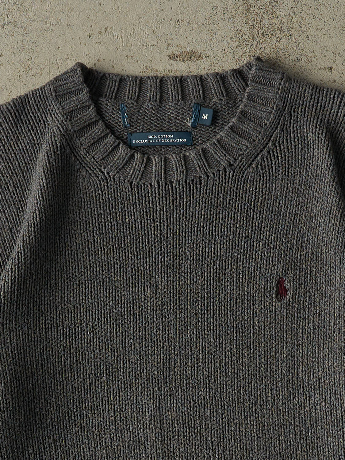 Vintage 90s Charcoal Grey Polo Embroidered Knit (M/L)