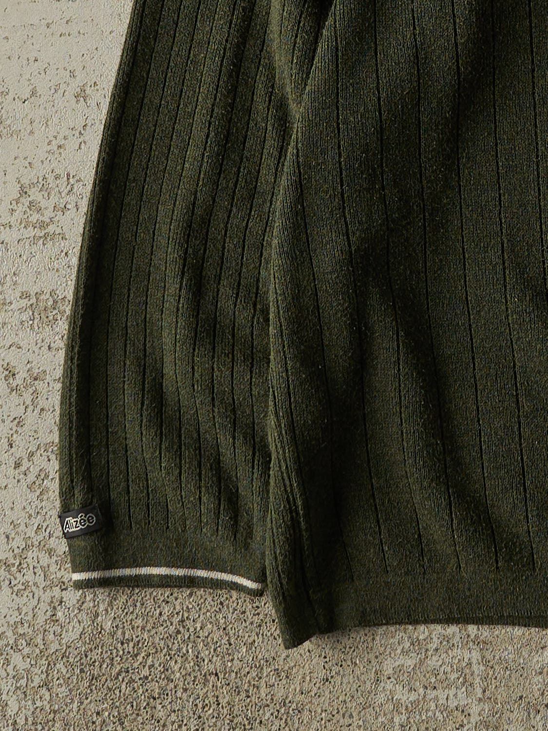 Vintage Y2K Green Striped Knit Pullover (XL)