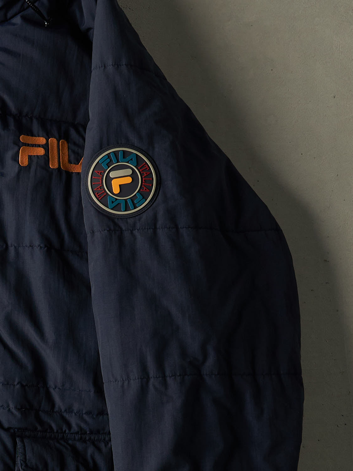 Vintage 90s Navy Blue Fila Puffer Jacket (XXL)
