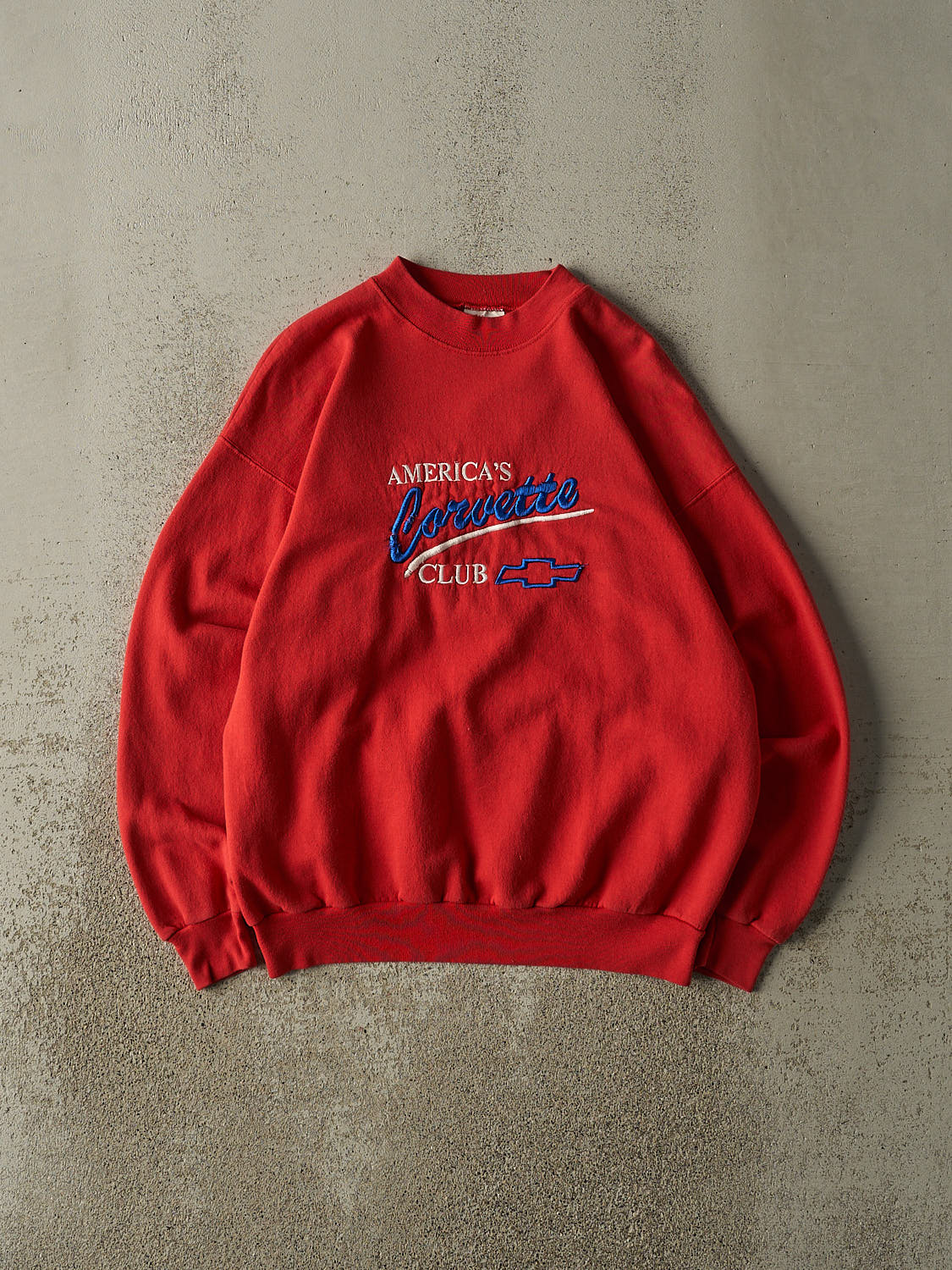 Vintage 90s Red America's Chevrolet Corvette Club Embroidered Crewneck (M/L)