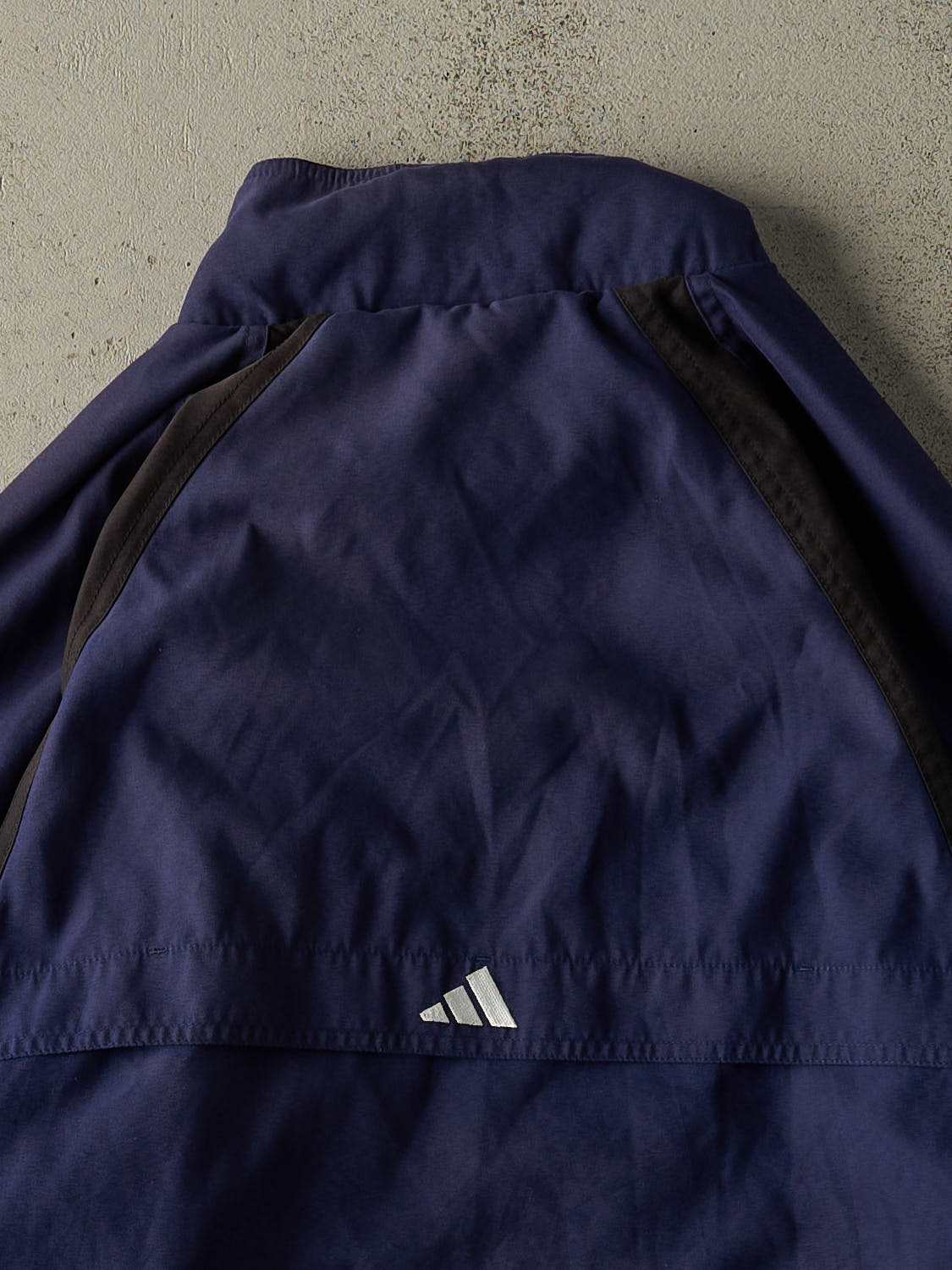 Vintage 90s Navy Blue, Black & White Adidas Embroidered Quarter Zip Jacket (M/L)