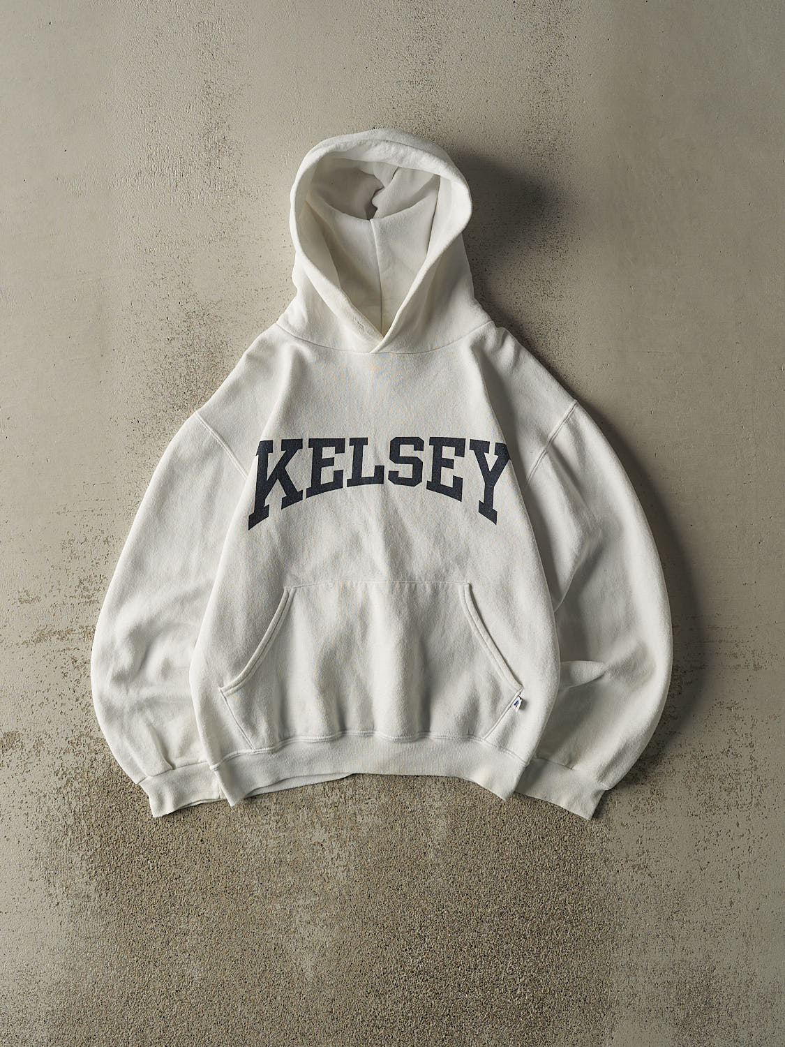 Vintage Y2K White Russell Athletic Kelsey Hoodie (S)