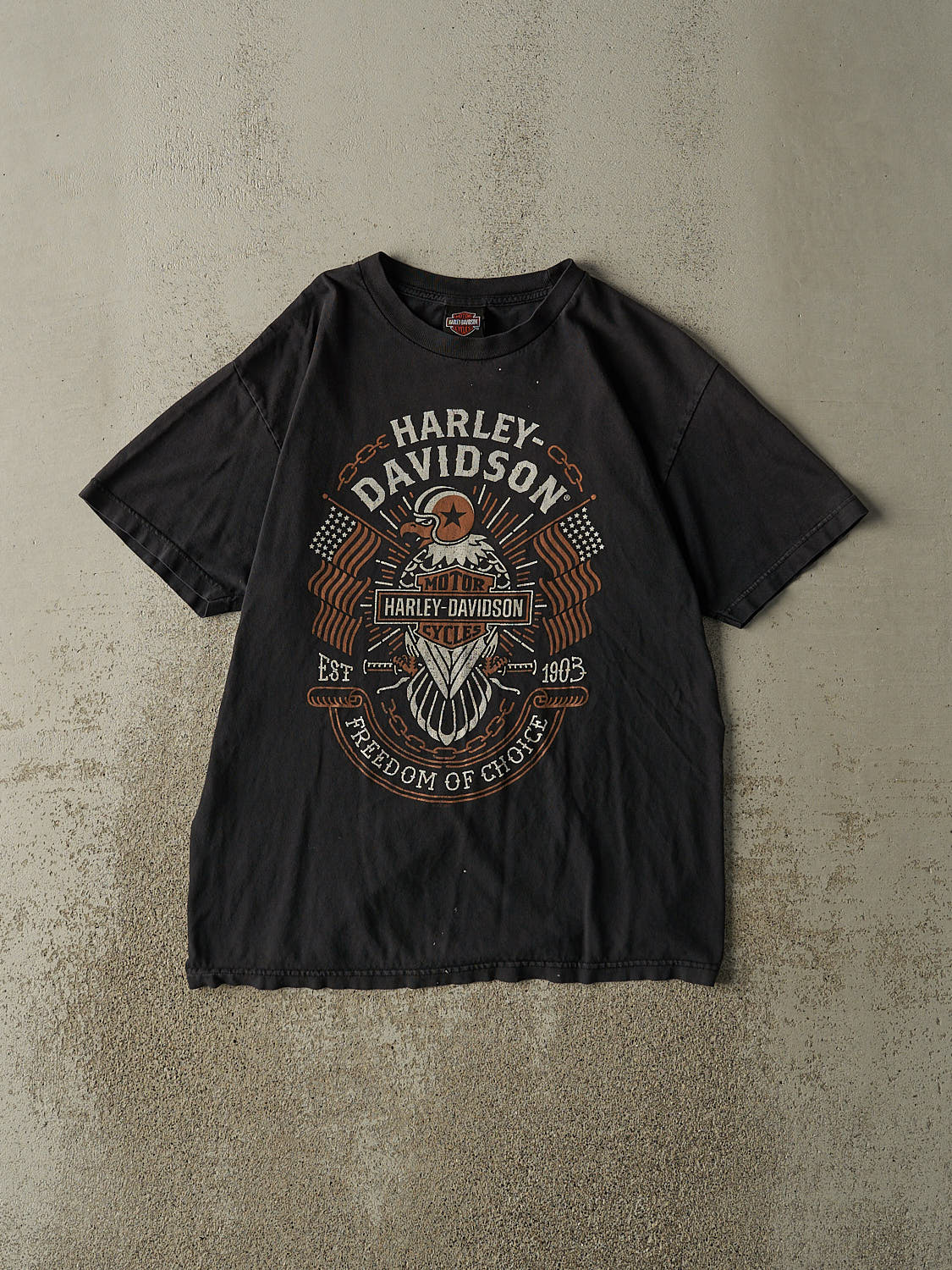 Vintage 17' Faded Black Harley Davidson Bloomingdale IL Tee (M/L)