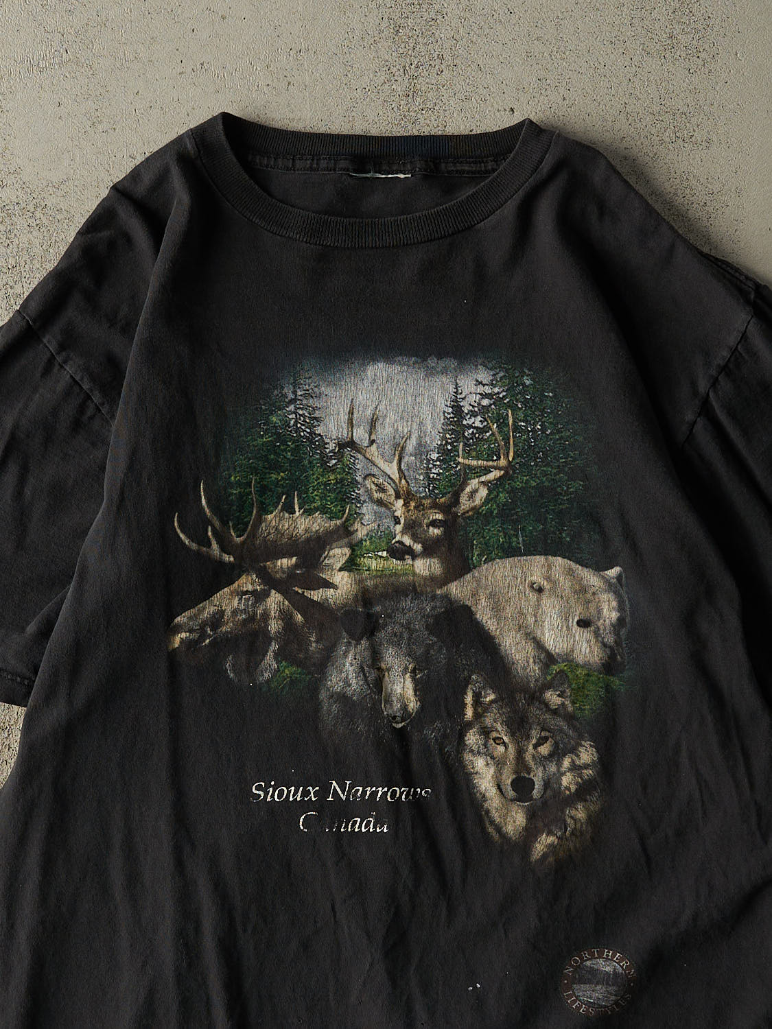 Vintage 90s Black Sioux Narrows Tee (L)