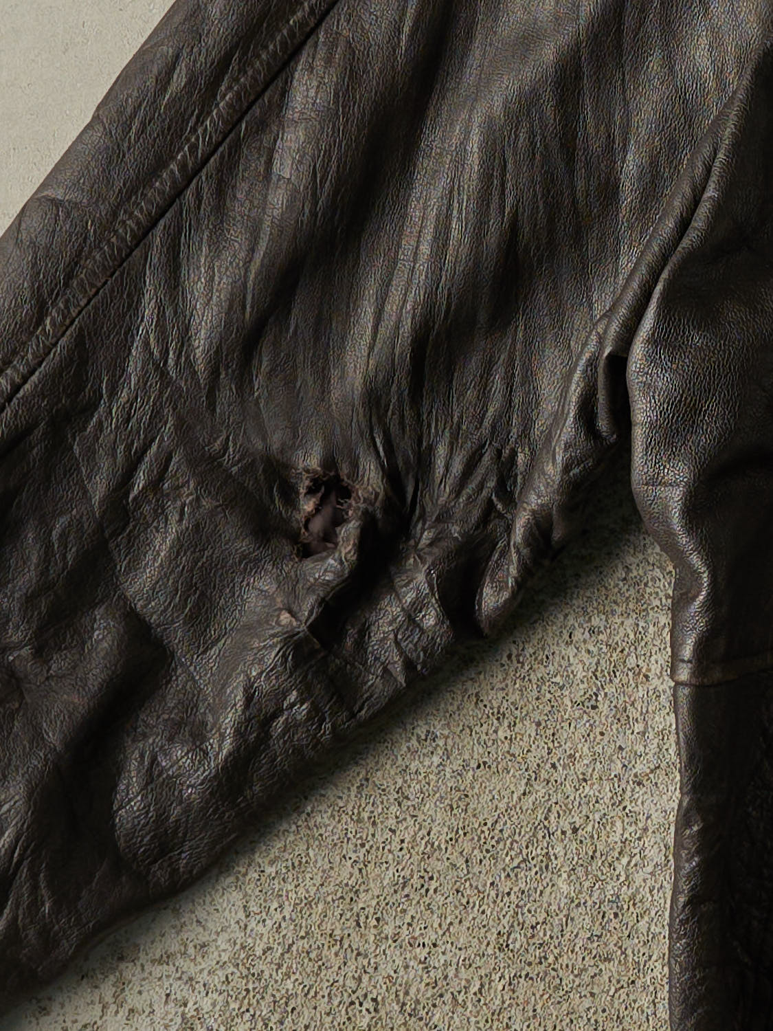 Vintage 90s Brown Leather Bomber Jacket (M/L)