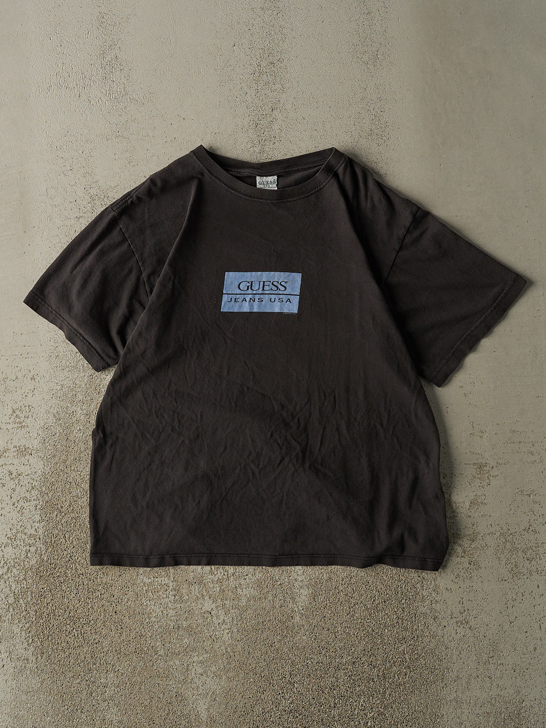Vintage 90s Faded Black Guess Jeans USA Tee (L/XL)