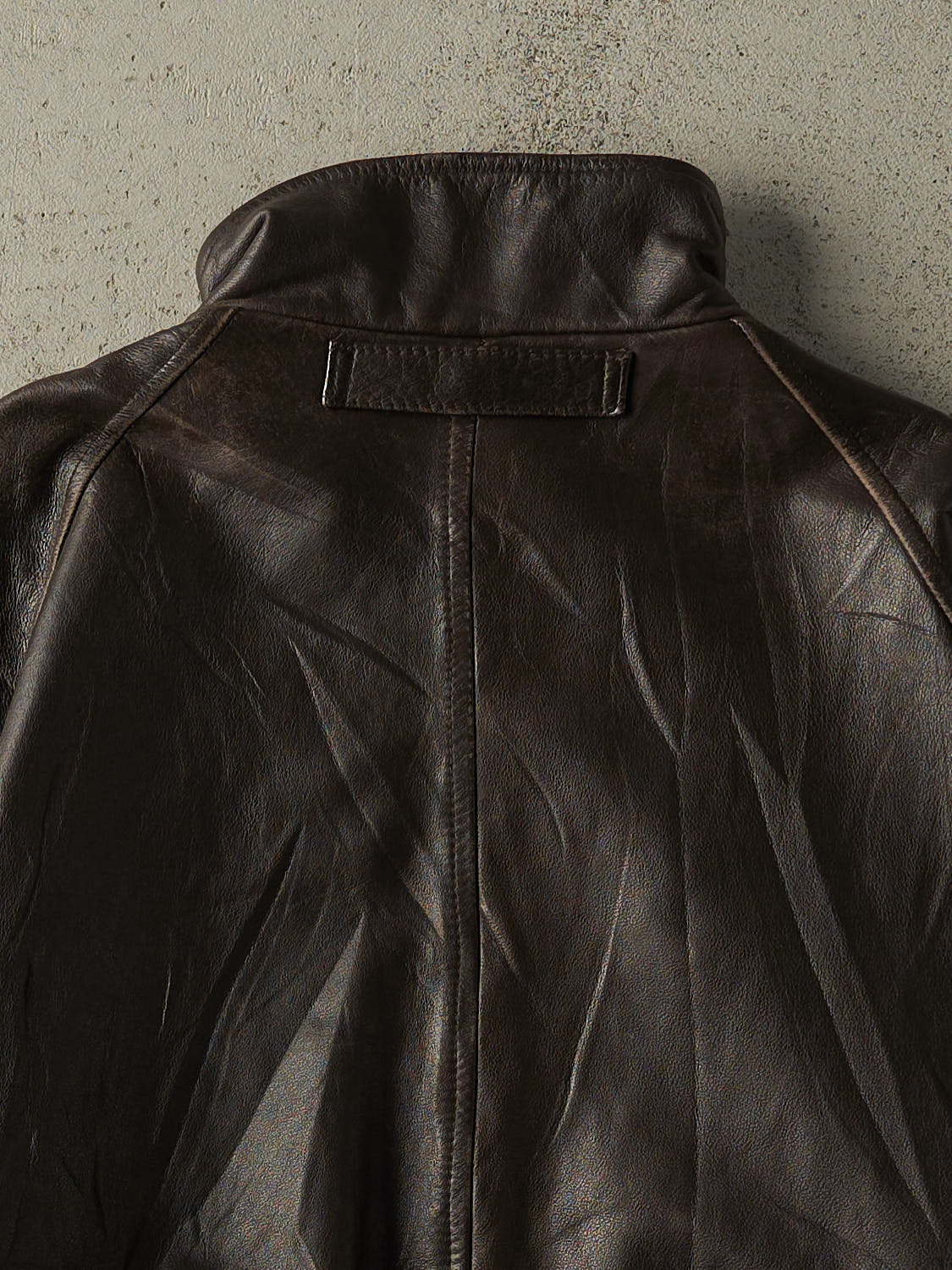 Vintage 90s Brown Leather Bomber Jacket (M/L)