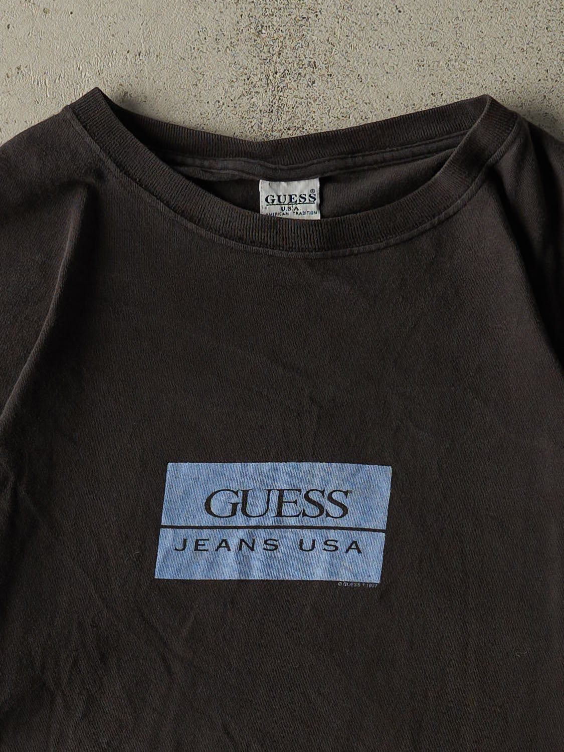 Vintage 90s Faded Black Guess Jeans USA Tee (L/XL)