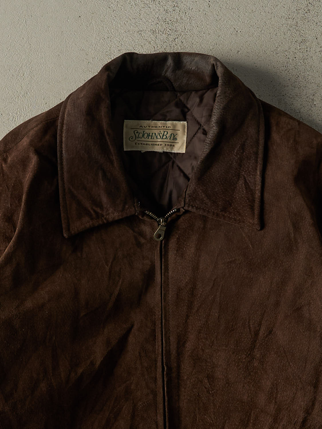 Vintage 90s Brown Suede Bomber Jacket (XL)