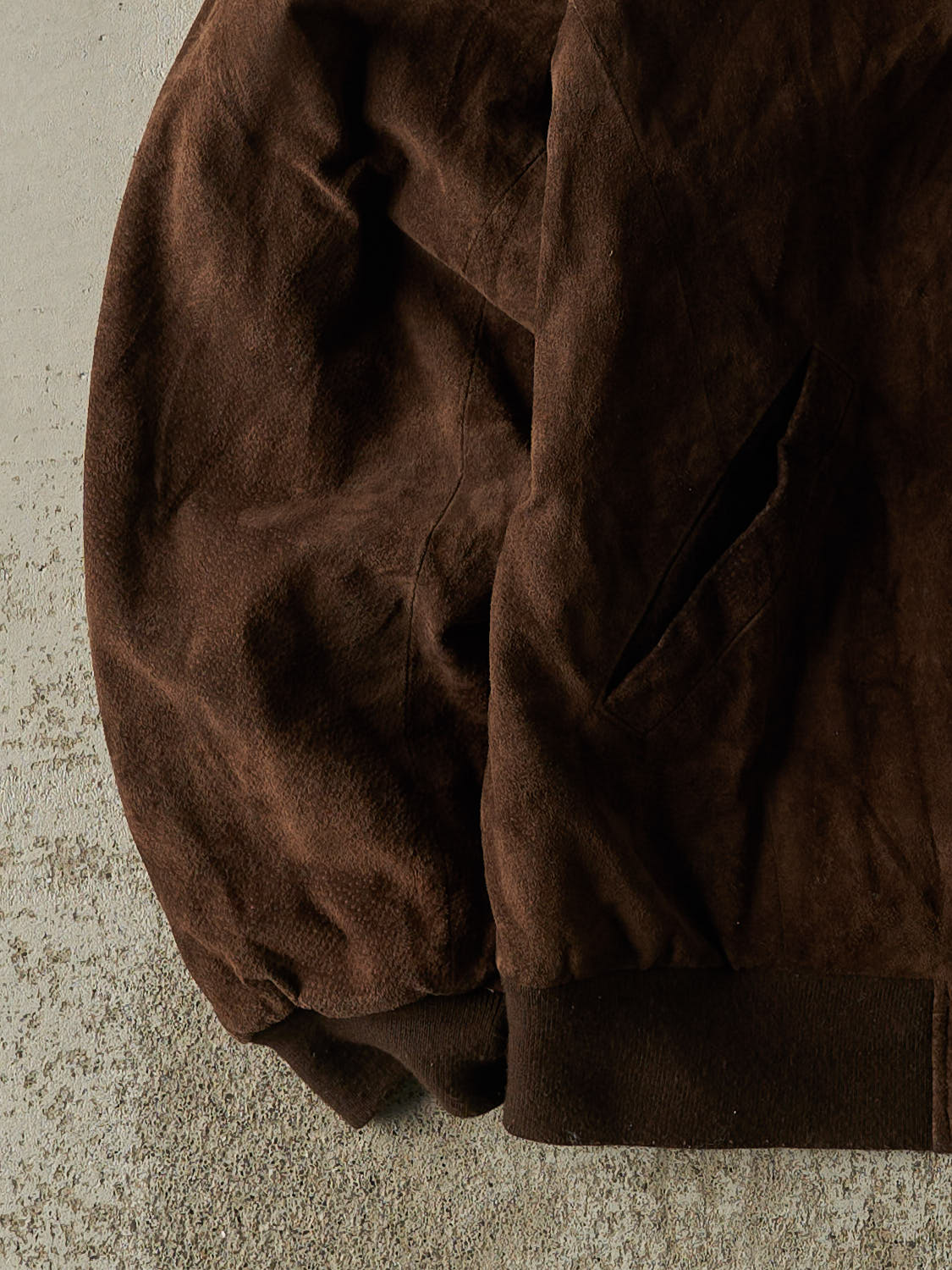 Vintage 90s Brown Suede Bomber Jacket (XL)