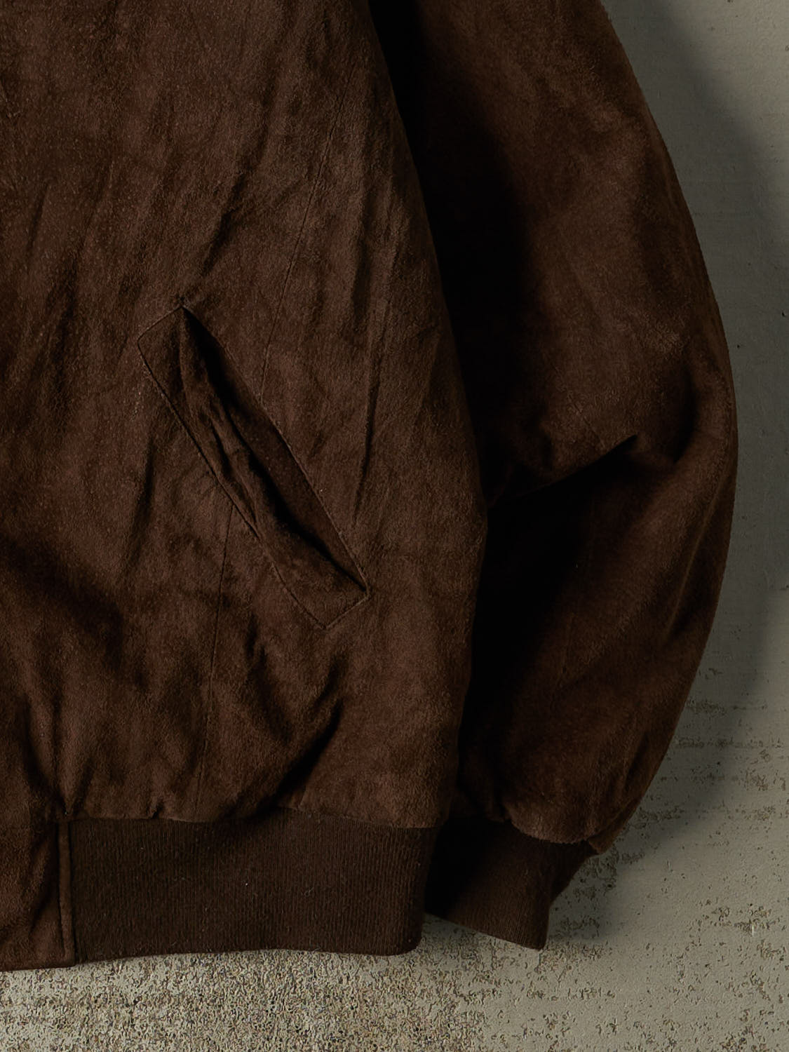 Vintage 90s Brown Suede Bomber Jacket (XL)