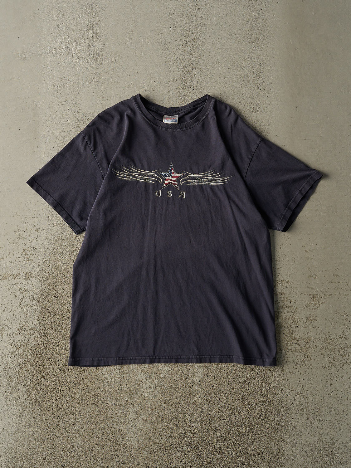 Vintage Y2K Navy Blue USA Tee (M/L)