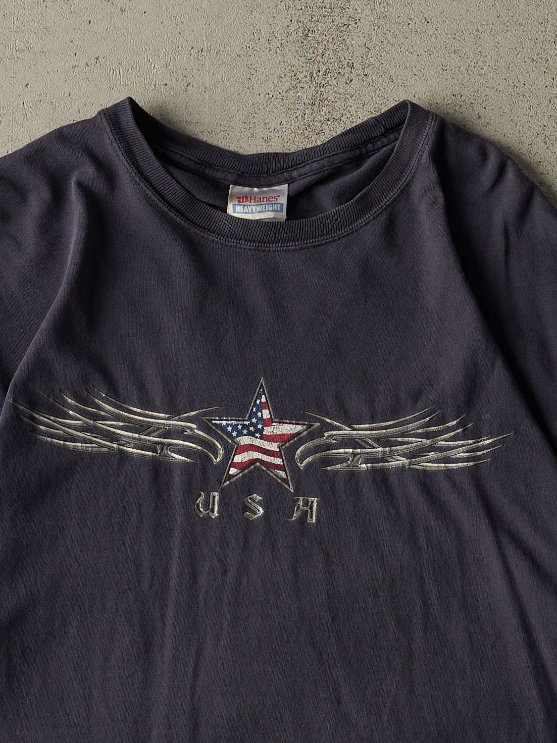 Vintage Y2K Navy Blue USA Tee (M/L)