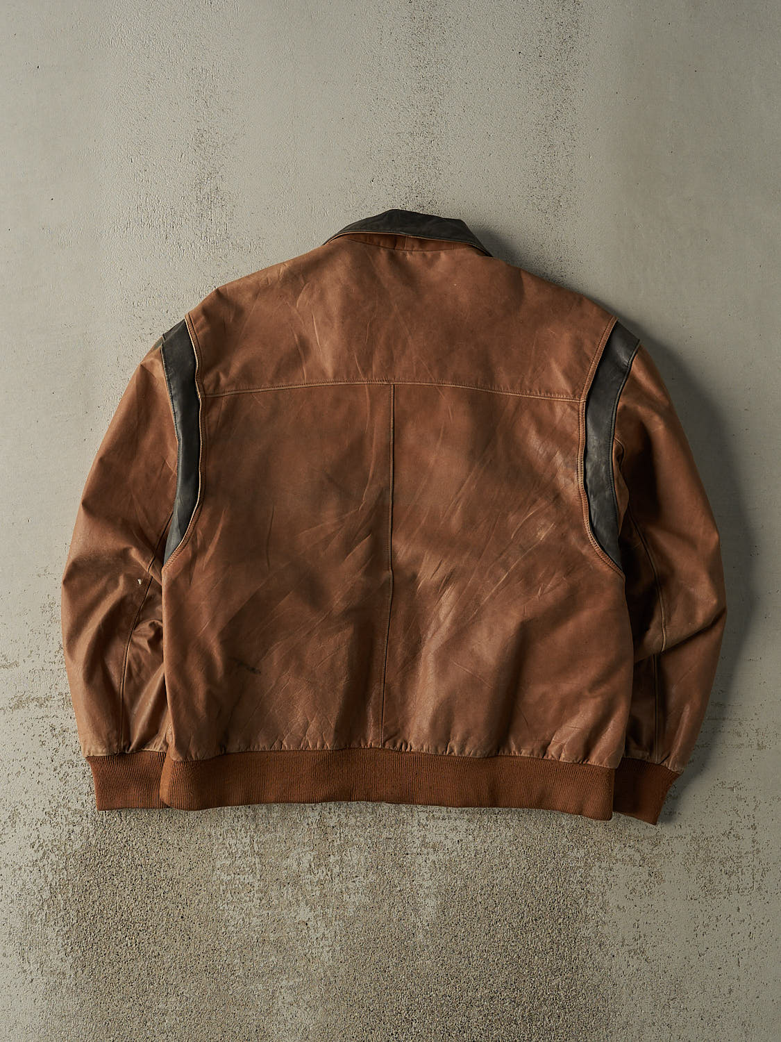 Vintage 90s Brown Leather Bomber Jacket (L)