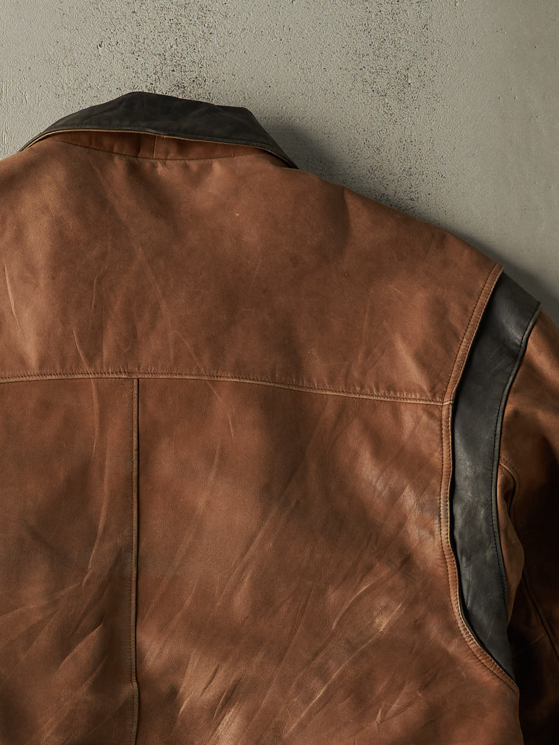 Vintage 90s Brown Leather Bomber Jacket (L)