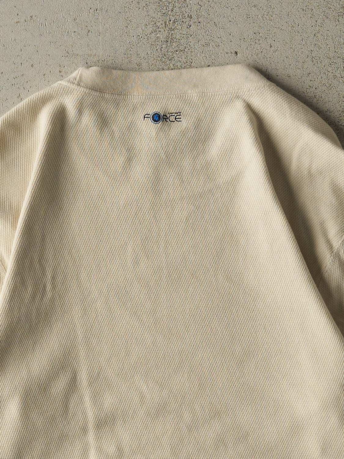 Vintage Y2K Beige Carhartt Embroidered Thermal Long Sleeve (M/L)