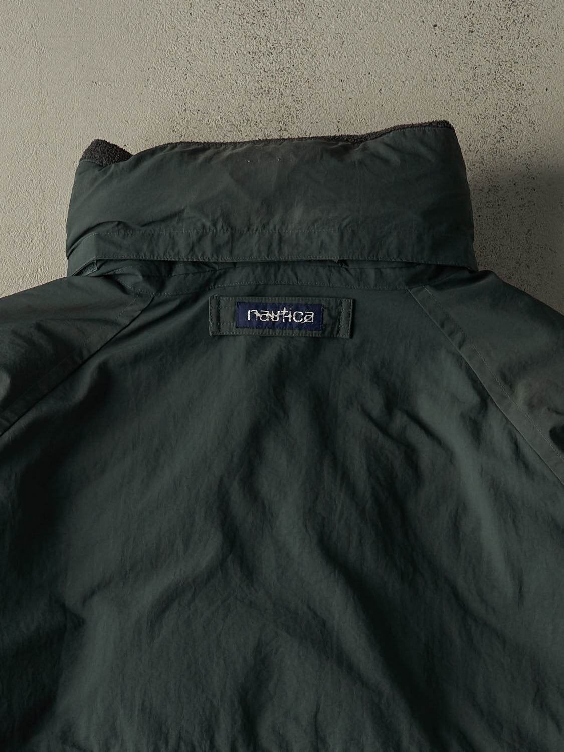 Vintage 90s Green & Burgundy Nautica Embroidered Puffer Jacket (XL)