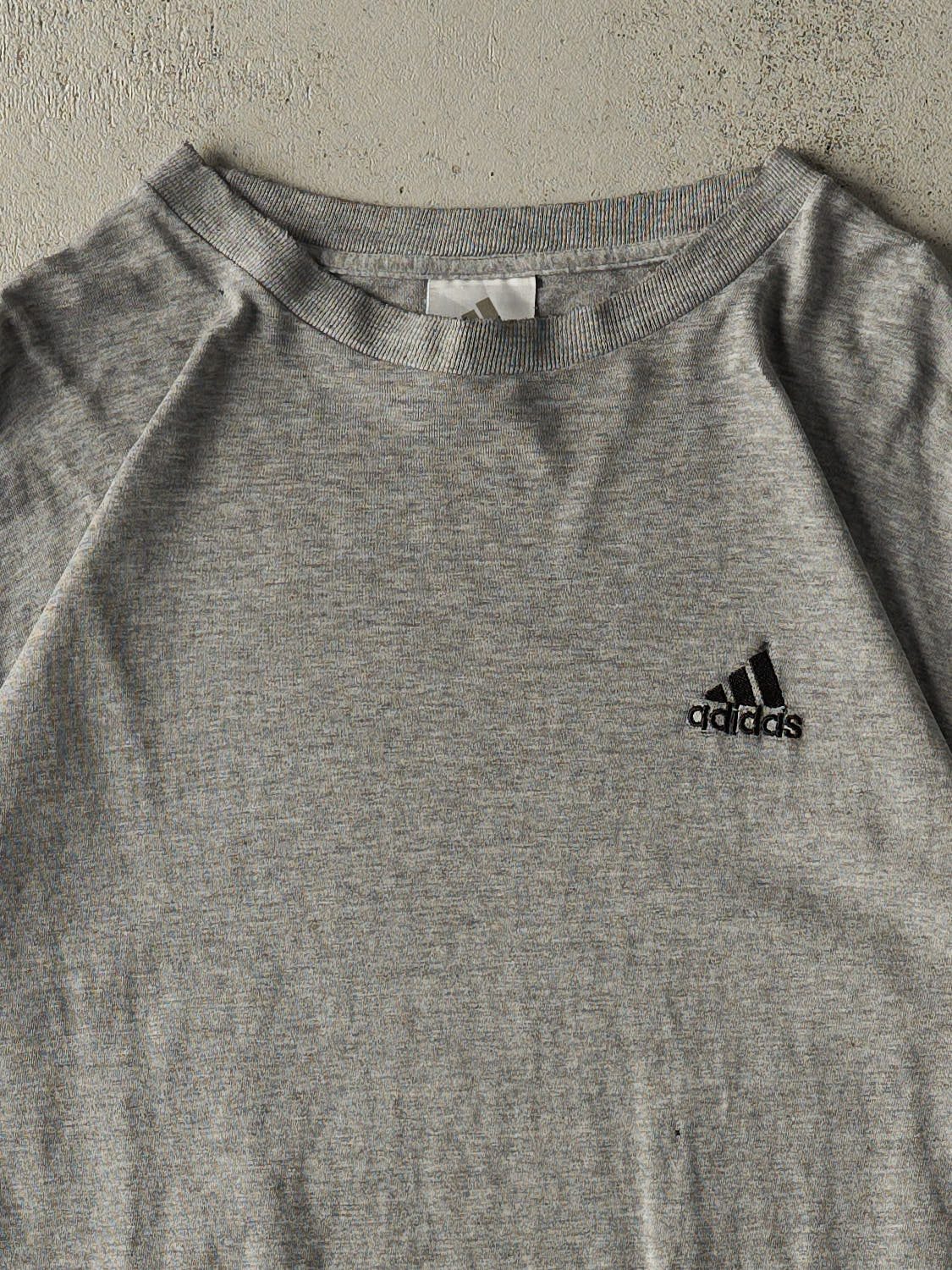 Vintage 90s Grey Adidas Logo Tee (L/XL)