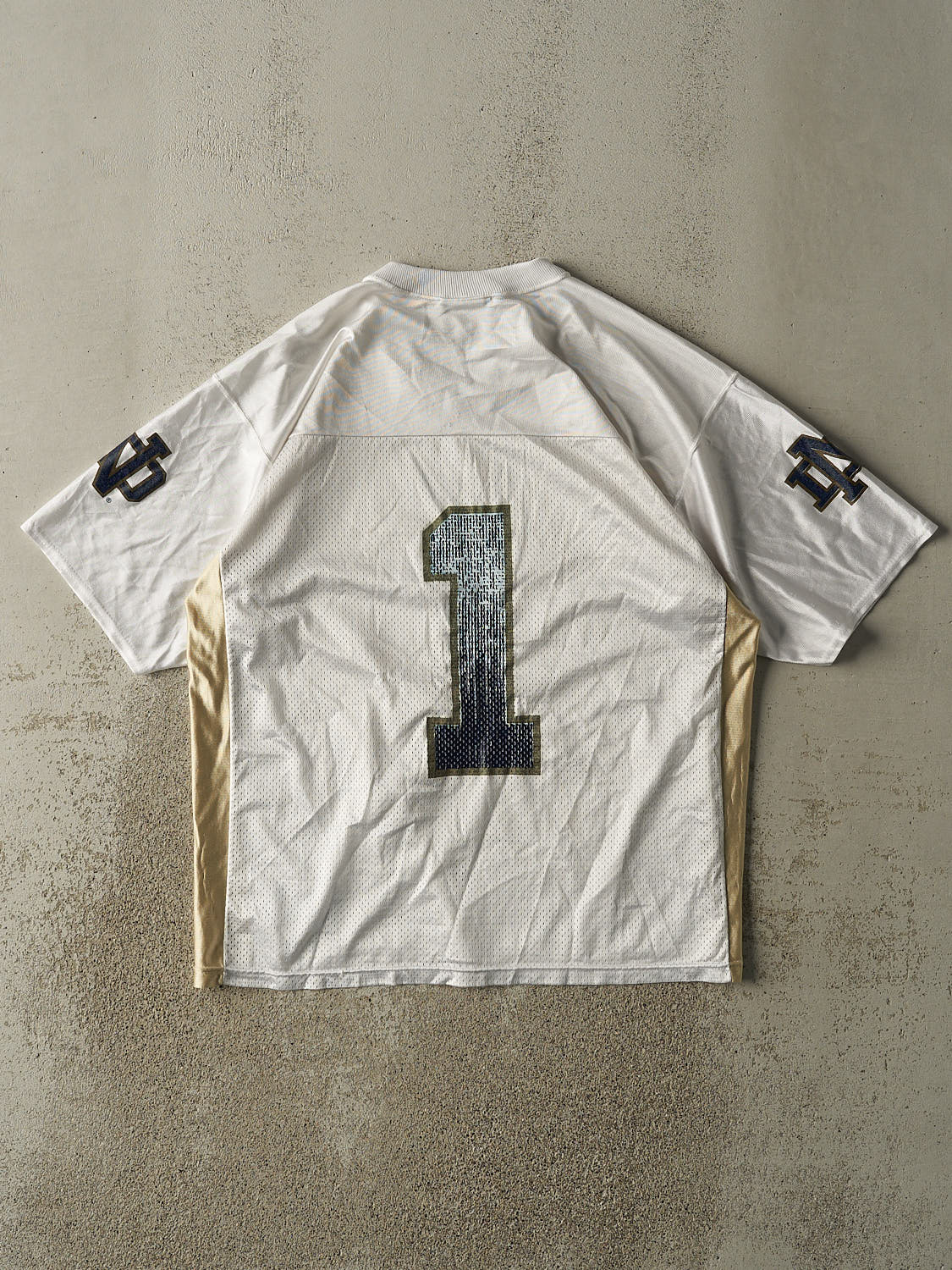 Vintage 90s White Notre Dame Adidas Football Jersey (XL/XXL)