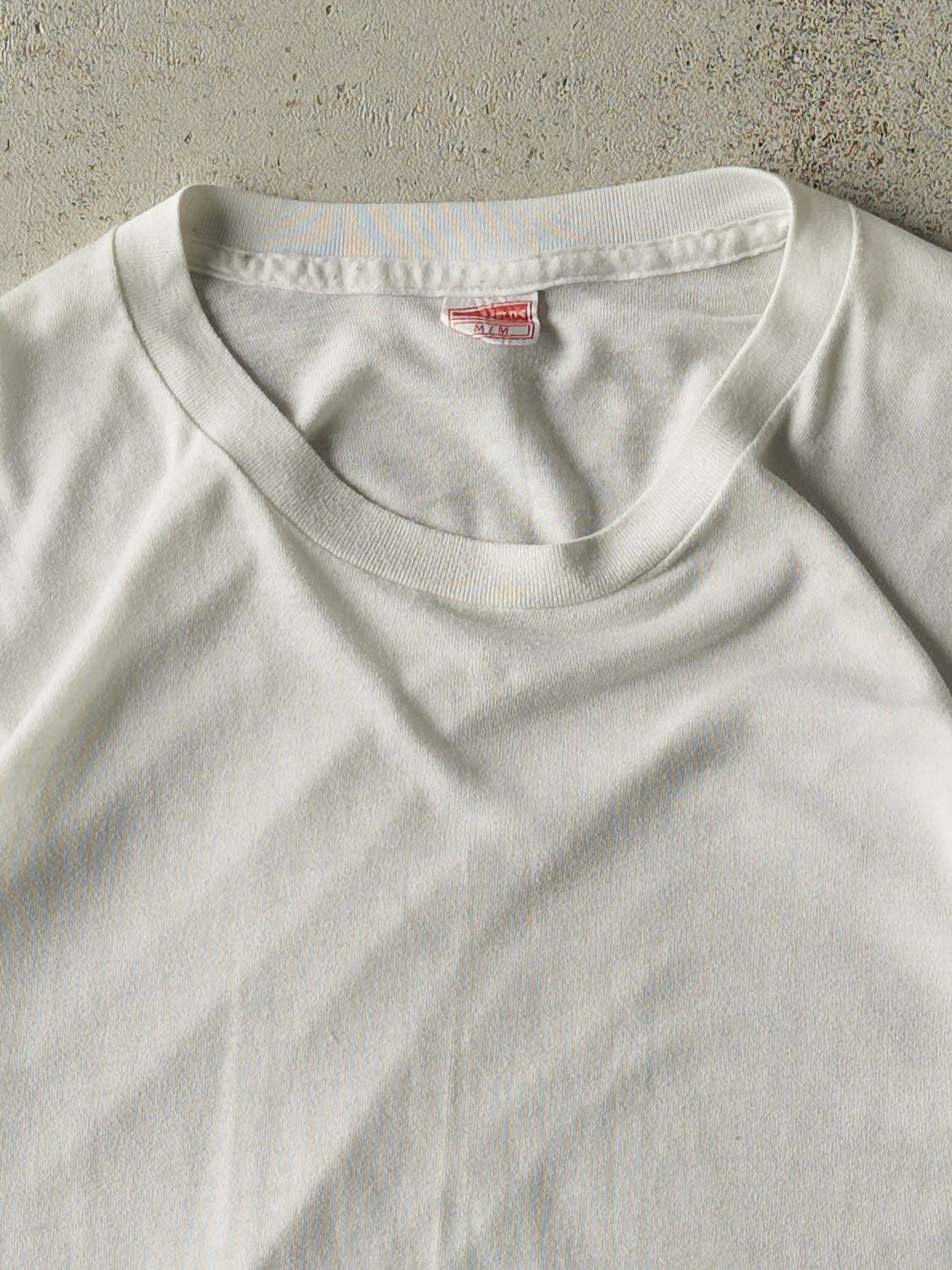 Vintage 80s White Blank Single Stitch Tee (S/M)