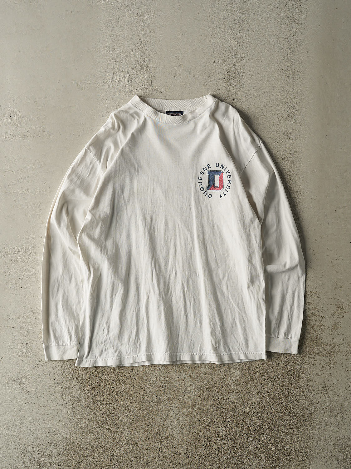 Vintage 90s White Duquesne University Long Sleeve (XL)