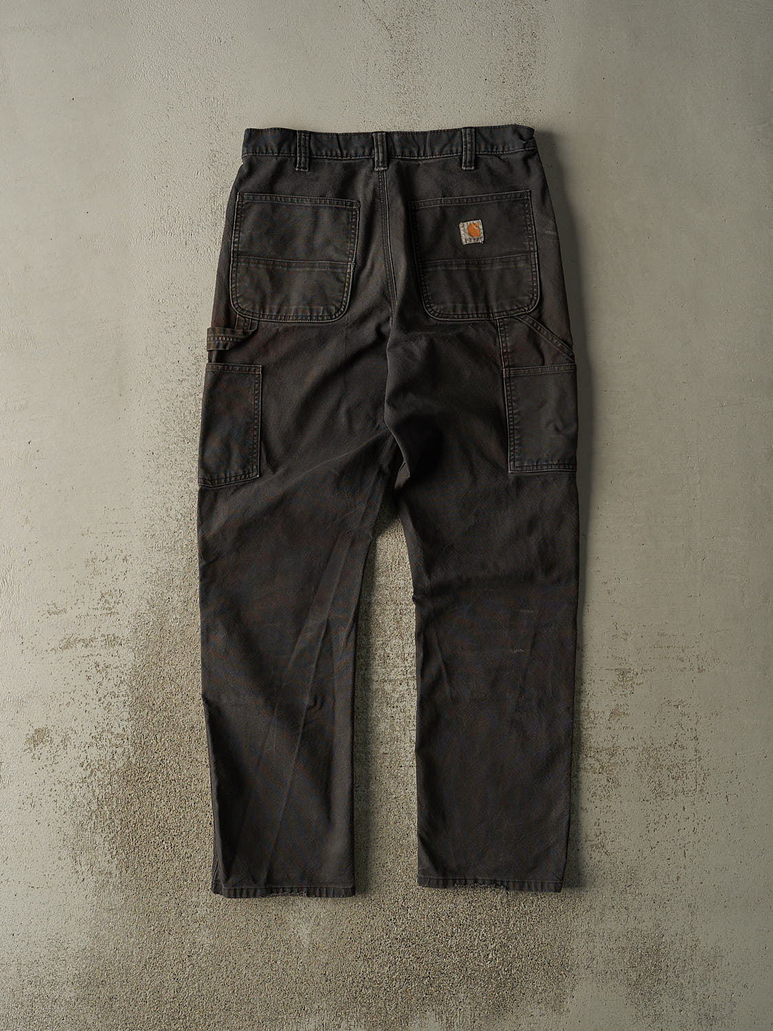 Vintage 90s Sun Faded Black Carhartt Double Knee Carpenter Pants (34x33)