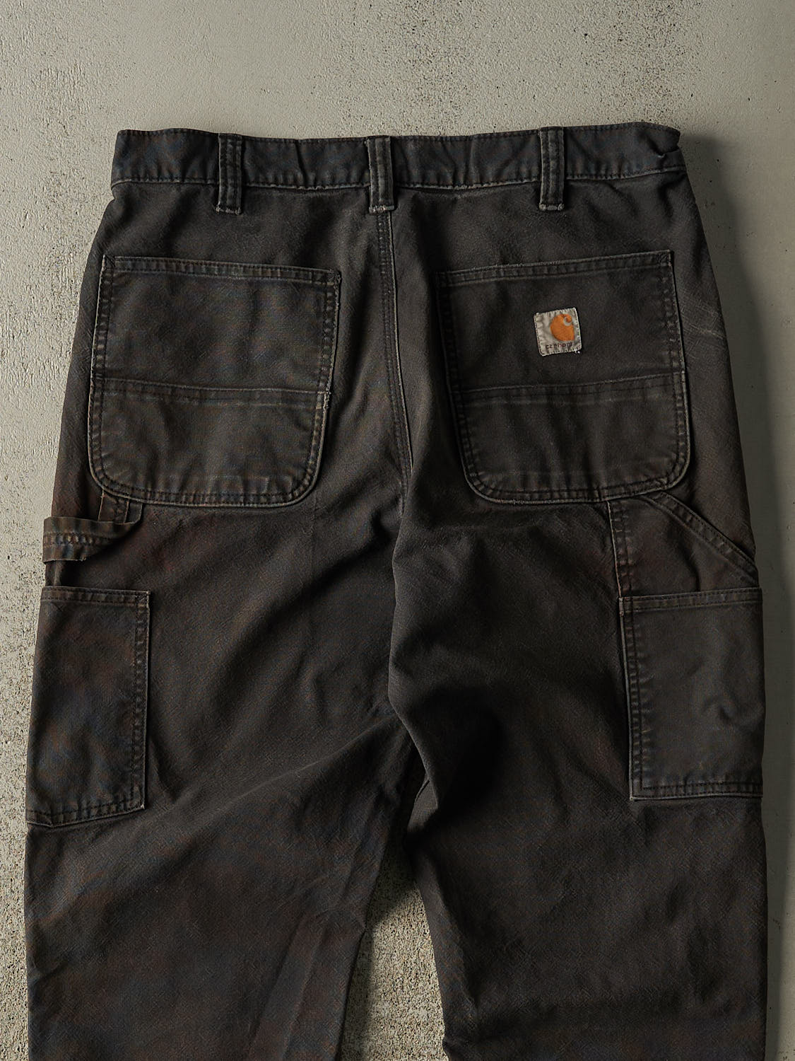 Vintage 90s Sun Faded Black Carhartt Double Knee Carpenter Pants (34x33)