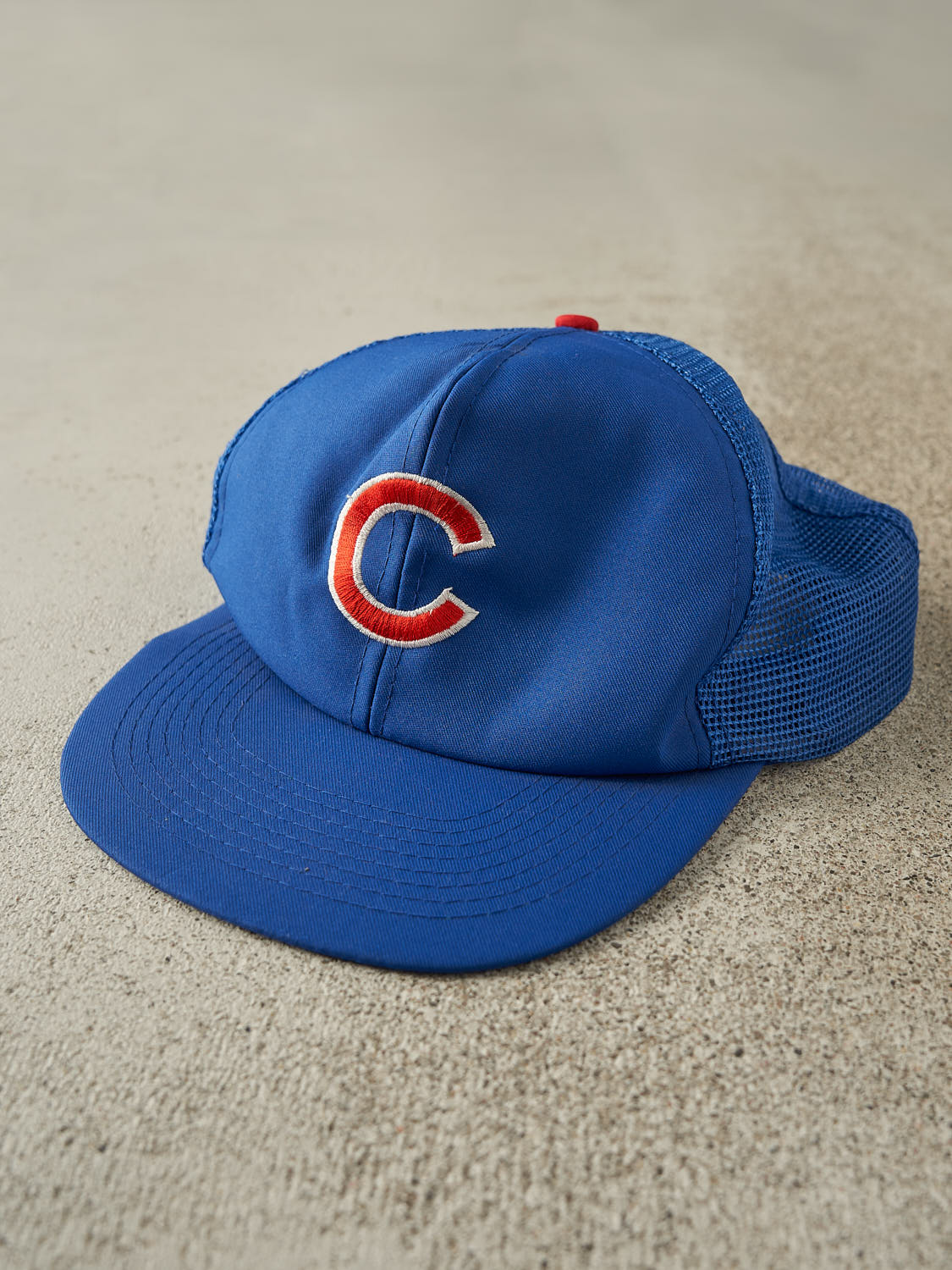 Vintage 80s Blue Chicago Cubs Trucker Hat (O/S)