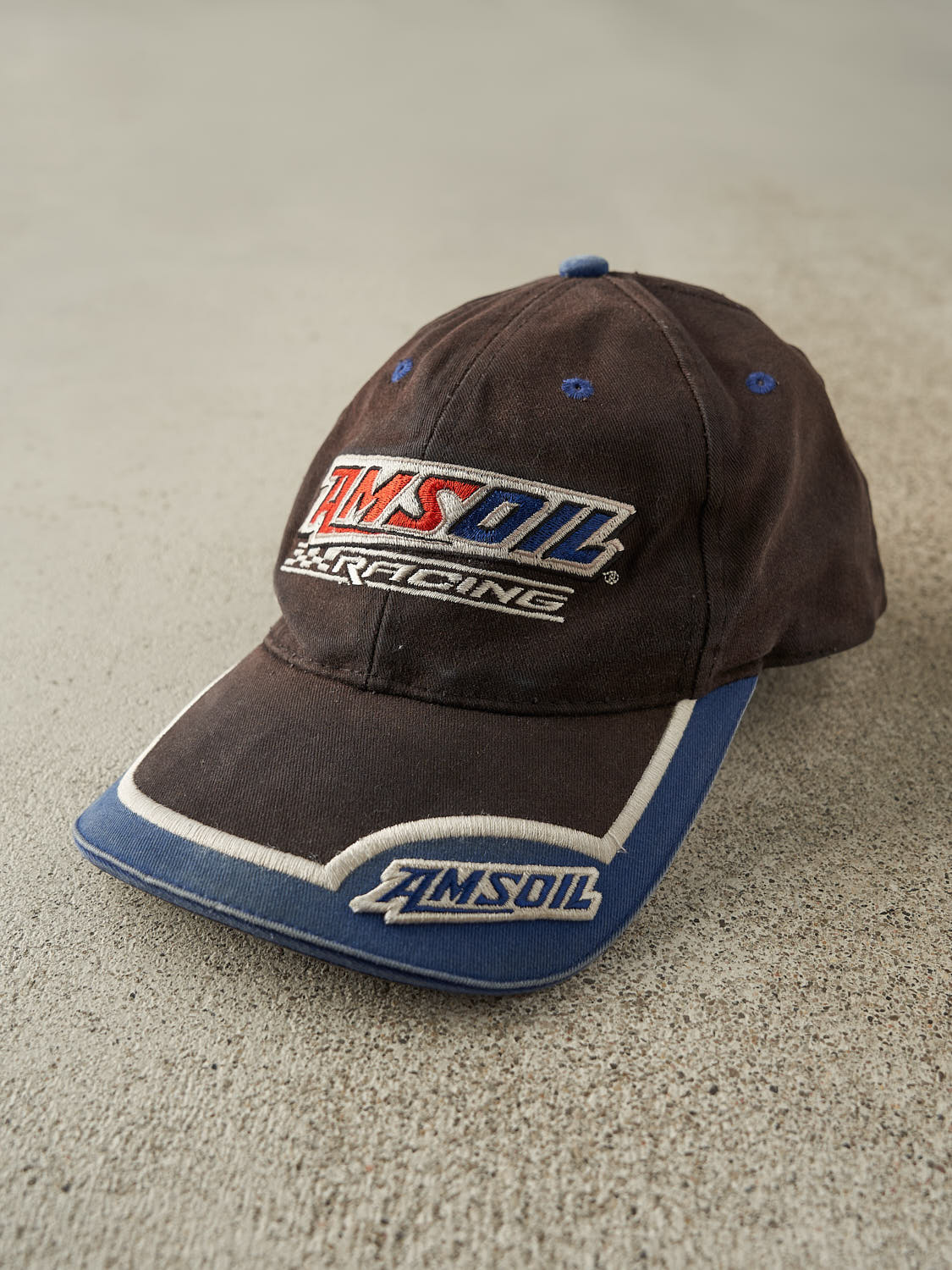 Vintage Y2K Faded Black AMS Oil Racing Velcro Back Hat (O/S)