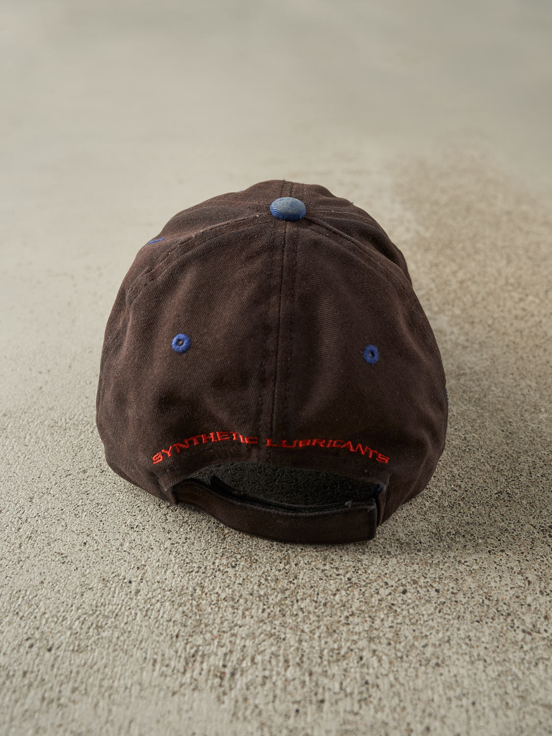 Vintage Y2K Faded Black AMS Oil Racing Velcro Back Hat (O/S)