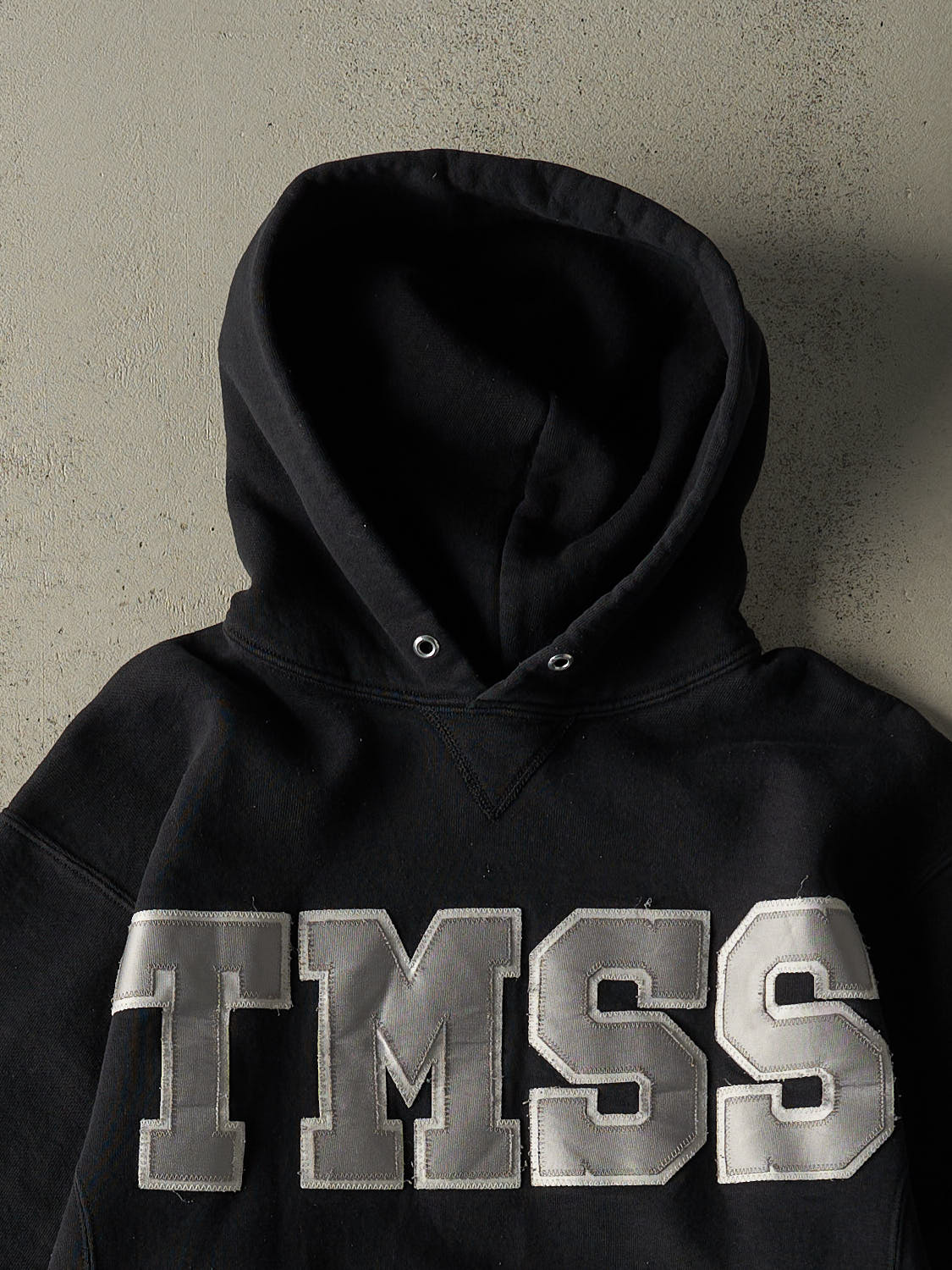 Vintage Y2K Black Russell Athletic TMSS Hoodie (S/M)