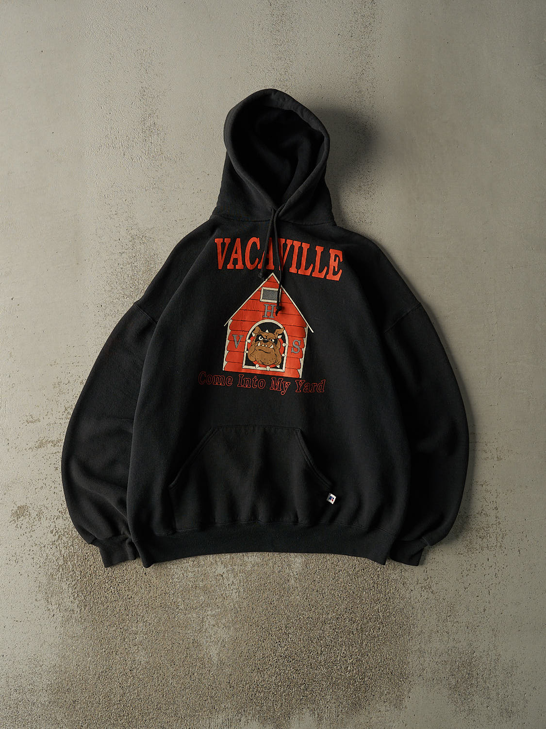 Vintage 90s Black Russell Athletic Vacaville Hoodie (XL)
