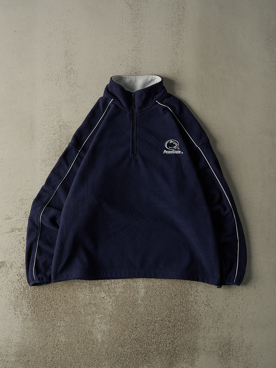 Vintage Y2K Navy Blue Penn State University Embroidered Quarter ZIp Fleece (XL/XXL)