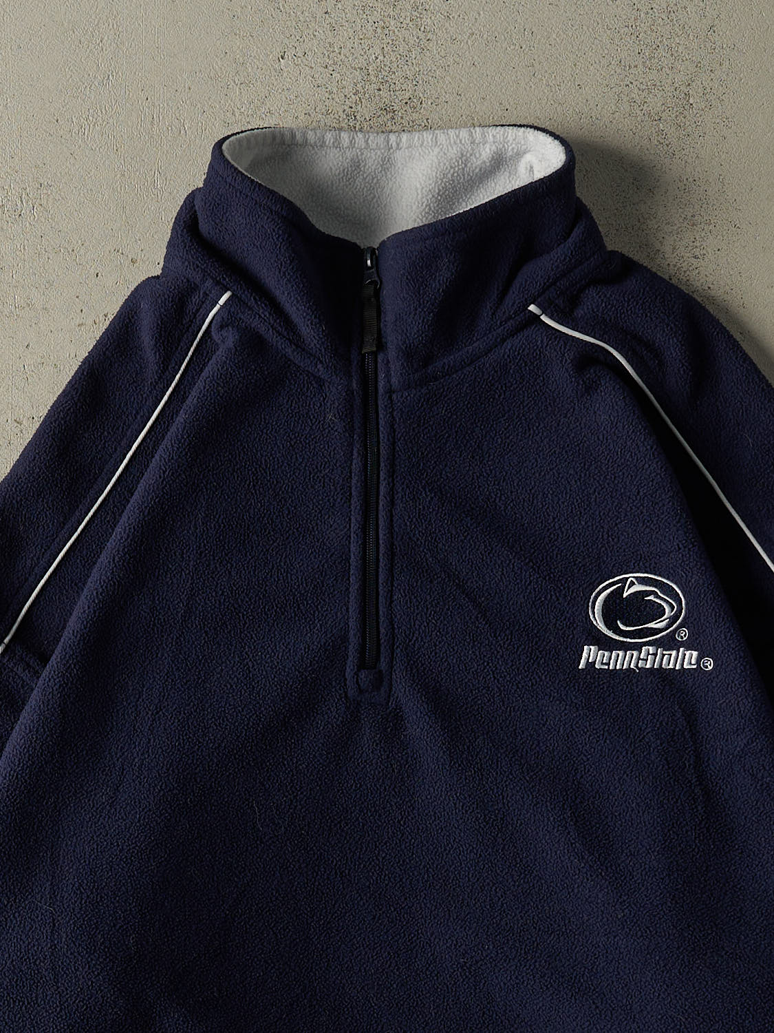 Vintage Y2K Navy Blue Penn State University Embroidered Quarter ZIp Fleece (XL/XXL)