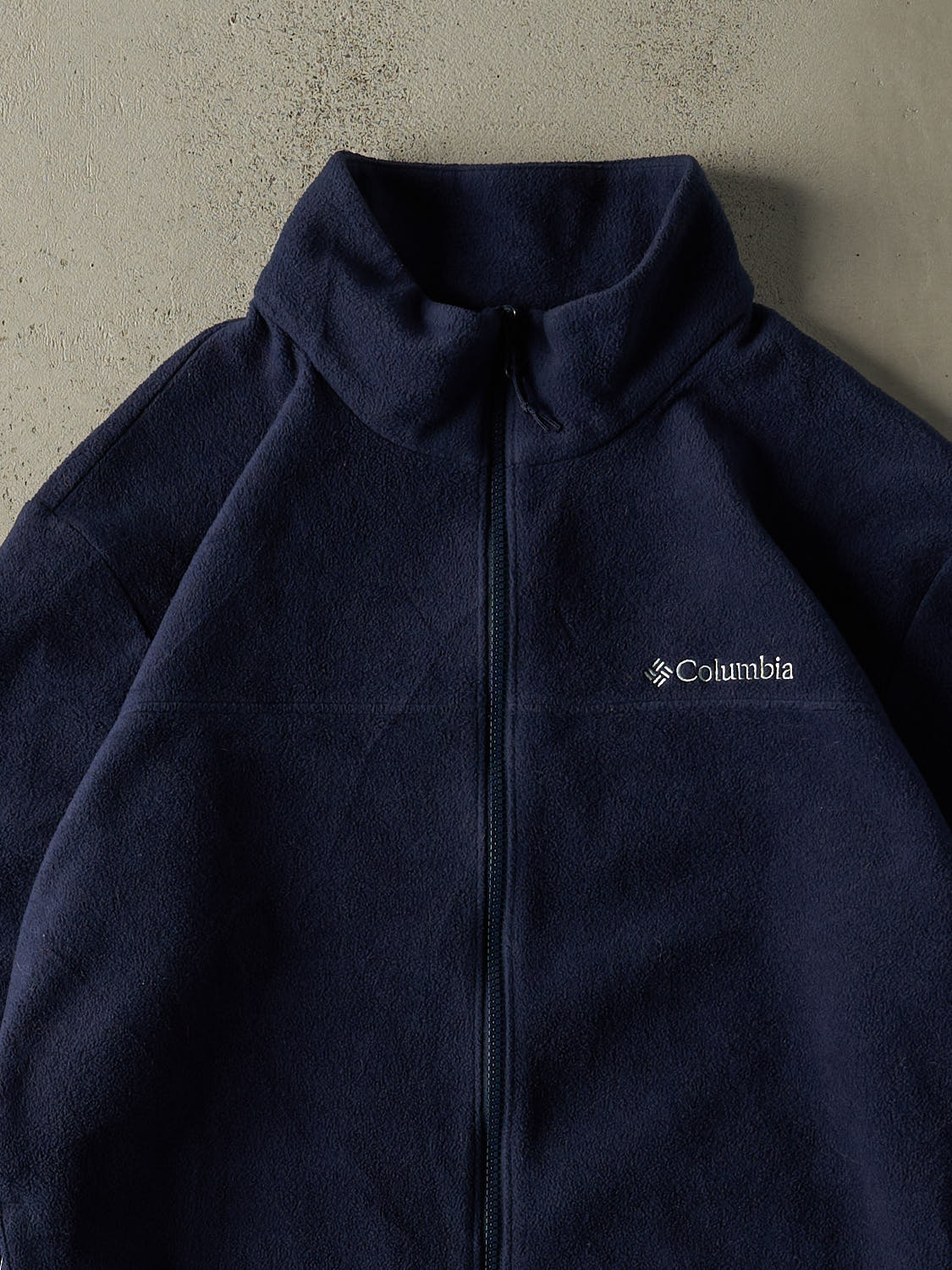 Vintage Y2K Navy Blue Columbia Embroidered Zip Up Fleece (XL)