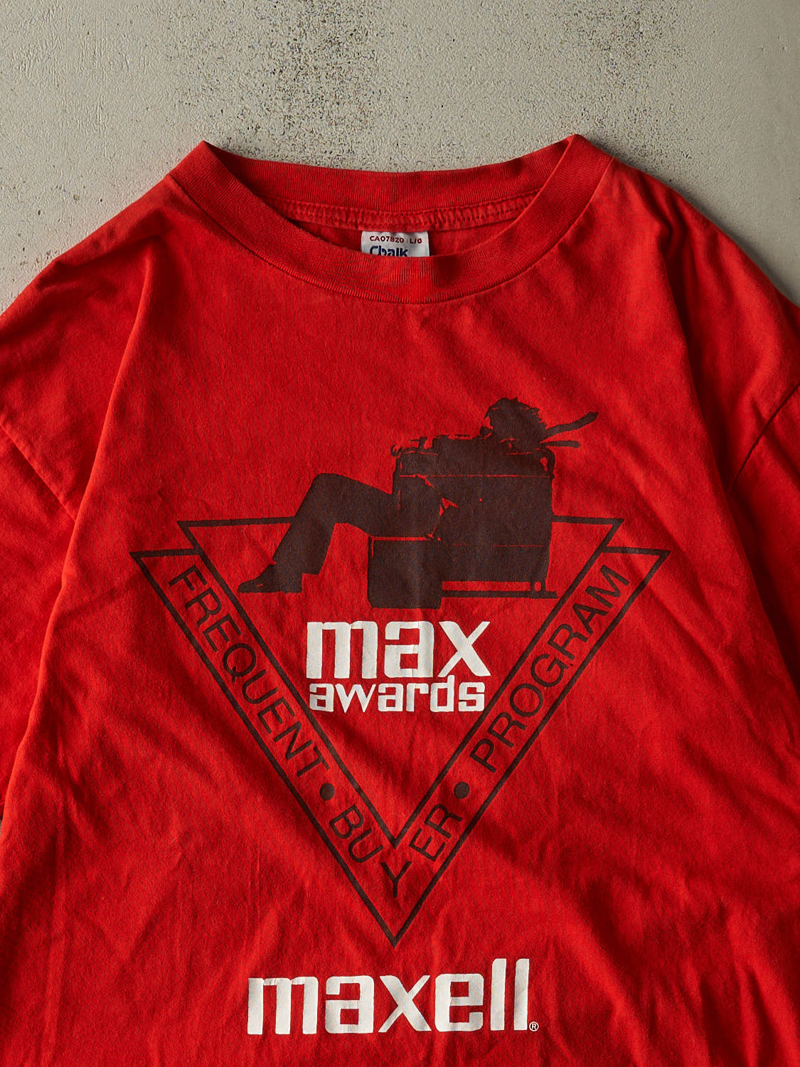 Vintage 90s Red Maxell Frequent Buyer Program Single Stitch Tee (L/XL)