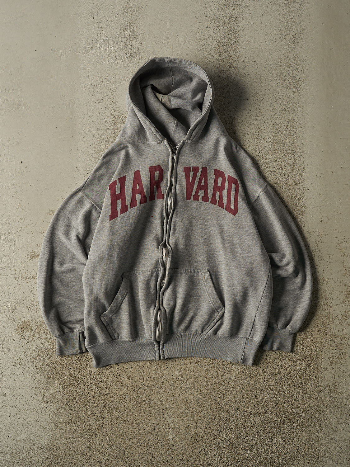 Vintage 90s Grey Harvard University Zip Up Hoodie (S)