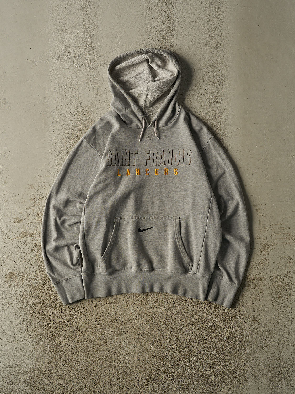 Vintage 90s Grey Nike Middle Swoosh Saint Francis Hoodie (S)