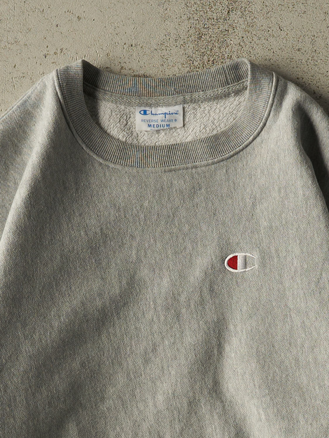 Vintage Y2K Grey Champion Reverse Weave Embroidered Crewneck (S/M)
