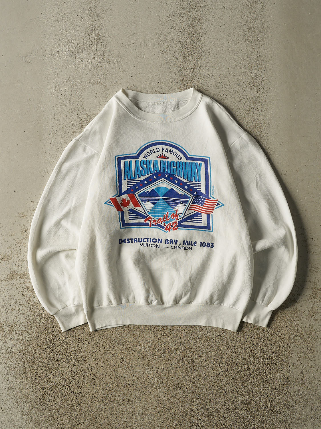 Vintage 90s White Alaska Highway Crewneck (S/M)