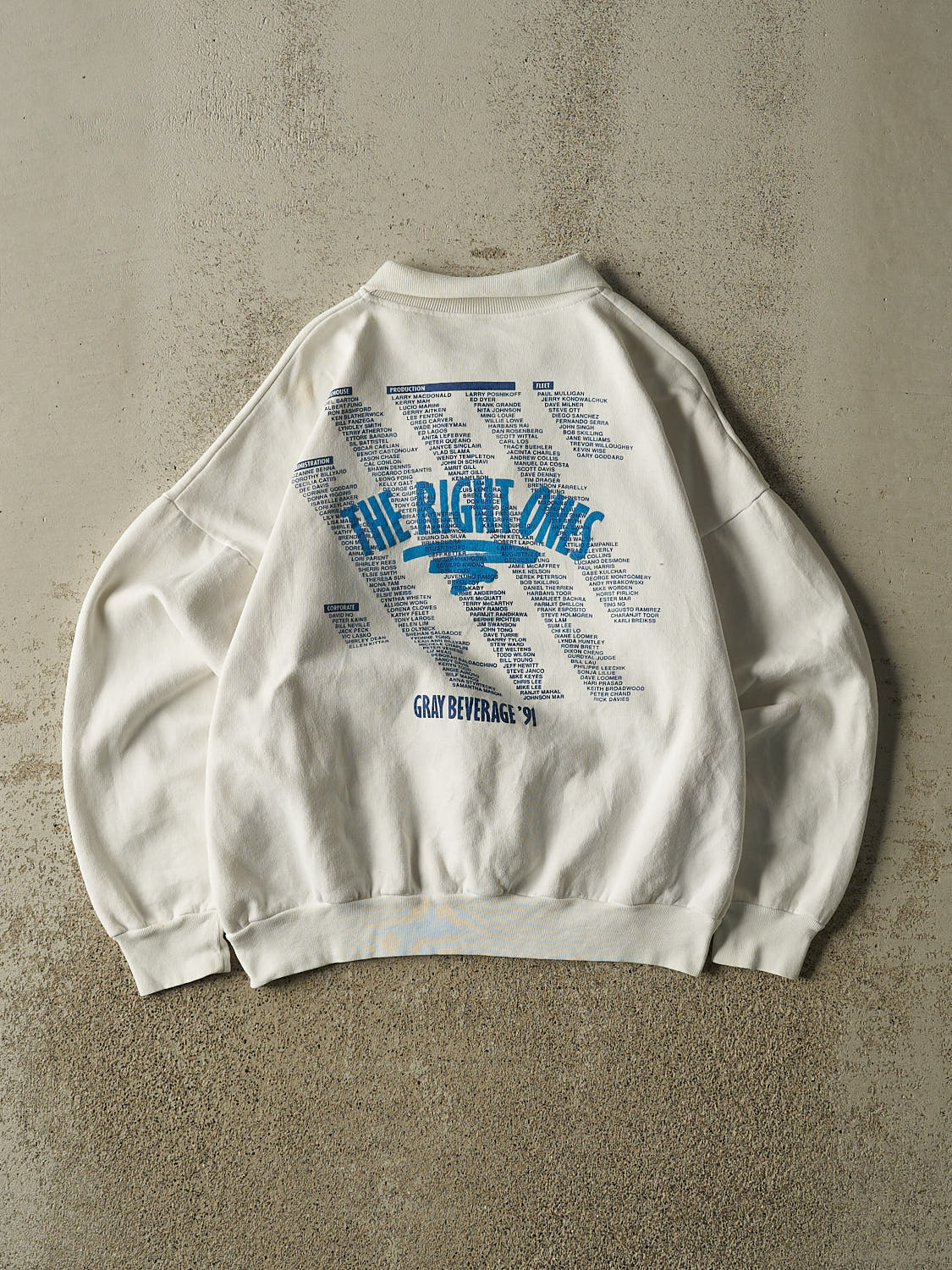 Vintage 91' White Diet Pepsi Quarter Button Sweater Crewneck (S/M)