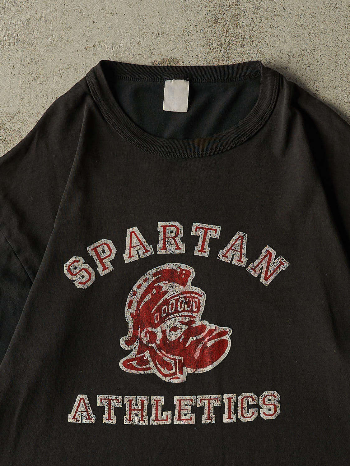 Vintage Y2K Black Russell Athletic Spartan Athletics Tee (L)