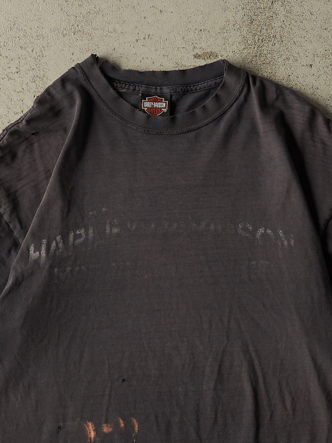 Vintage 90s Sun Faded Black Harley Davidson Tee (L/XL)