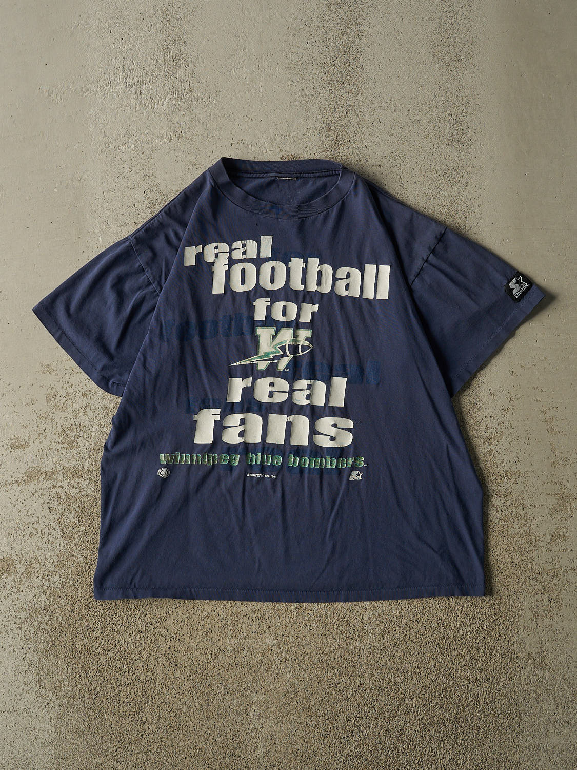 Vintage 95' Navy Blue Winnipeg Blue Bombers Single Stitch Tee (M/L)